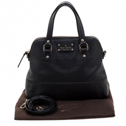 Pre Owned Kate Spade Black Leather Wellesley Rachelle Satchel