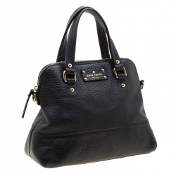 Pre Owned Kate Spade Black Leather Wellesley Rachelle Satchel