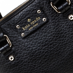 Pre Owned Kate Spade Black Leather Wellesley Rachelle Satchel