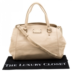 Pre Owned Kate Spade Beige Leather Satchel Bag