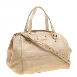 Pre Owned Kate Spade Beige Leather Satchel Bag