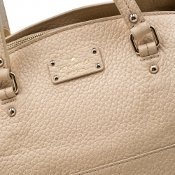 Pre Owned Kate Spade Beige Leather Satchel Bag