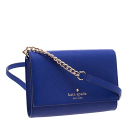 Pre Owned Kate Spade Blue Leather Cameron Street Corin Crossbody