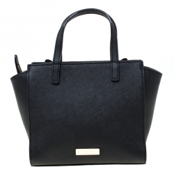 Pre Owned Kate Spade Black Leather Mini Hayden Jazz Things Up Tote