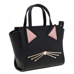 Pre Owned Kate Spade Black Leather Mini Hayden Jazz Things Up Tote