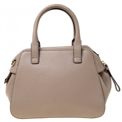 Pre Owned Kate Spade Dark Beige Leather Front Flap Pocket Satchel