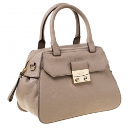 Pre Owned Kate Spade Dark Beige Leather Front Flap Pocket Satchel