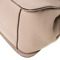 Pre Owned Kate Spade Dark Beige Leather Front Flap Pocket Satchel