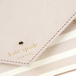 Pre Owned Kate Spade Beige/White Leather Cedar Street Crossbody Bag