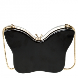 Pre Owned Kate Spade Multicolor Crystal Embellished Wing It Butterfly Chain Clutch