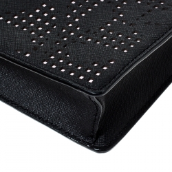 Pre Owned Kate Spade Black Lasercut Leather Clarise Crossbody Bag