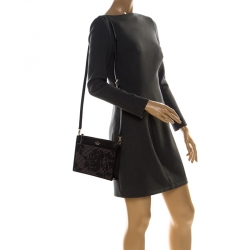 Pre Owned Kate Spade Black Lasercut Leather Clarise Crossbody Bag