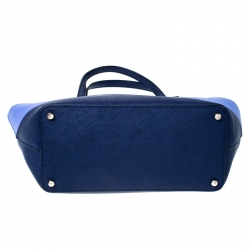 Pre Owned Kate Spade Blue/Navy Blue Leather Mini Harmony Tote