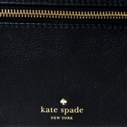 Pre Owned Kate Spade Beige/Black Woven Raffia and Leather Little Minka Shoulder Bag