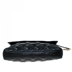 Pre Owned Kate Spade Black Quilted Leather Astor Court Flap Shoulder Bag