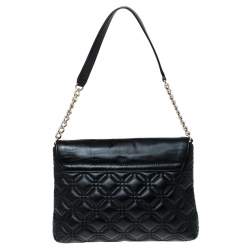 Pre Owned Kate Spade Black Quilted Leather Astor Court Flap Shoulder Bag