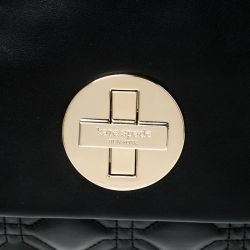 Pre Owned Kate Spade Black Quilted Leather Astor Court Flap Shoulder Bag