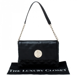 Pre Owned Kate Spade Black Quilted Leather Astor Court Flap Shoulder Bag