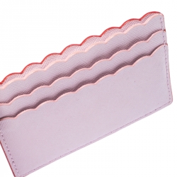 Pre Owned Kate Spade Orange/Pink Leather Lily Avenue Card Holder