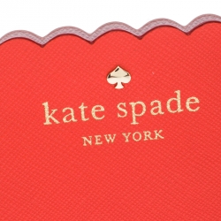Pre Owned Kate Spade Orange/Pink Leather Lily Avenue Card Holder