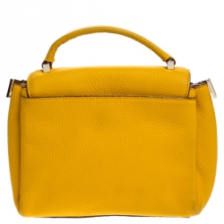 Pre Owned Kate Spade Yellow Leather Mini Nora Top Handle Bag