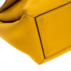 Pre Owned Kate Spade Yellow Leather Mini Nora Top Handle Bag