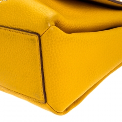 Pre Owned Kate Spade Yellow Leather Mini Nora Top Handle Bag