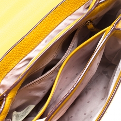 Pre Owned Kate Spade Yellow Leather Mini Nora Top Handle Bag