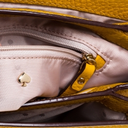 Pre Owned Kate Spade Yellow Leather Mini Nora Top Handle Bag