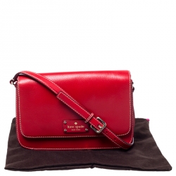 Pre Owned Kate Spade Red Leather Flap Shoulder Bag