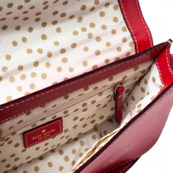 Pre Owned Kate Spade Red Leather Flap Shoulder Bag