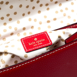 Pre Owned Kate Spade Red Leather Flap Shoulder Bag