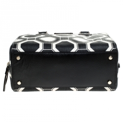 Pre Owned Kate Spade Black/White Leather Boston Bag