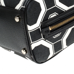 Pre Owned Kate Spade Black/White Leather Boston Bag