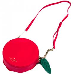 Pre Owned Kate Spade Red Coated Leather Rambling Rose Crossbody Bag