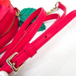 Pre Owned Kate Spade Red Coated Leather Rambling Rose Crossbody Bag