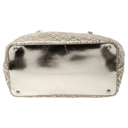 Pre Owned Kate Spade Beige/Gold Woven Raffia and Patent Leather Tote