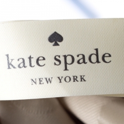 Pre Owned Kate Spade Beige/Gold Woven Raffia and Patent Leather Tote