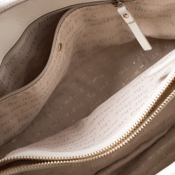 Pre Owned Kate Spade Off White Quilted Leather Chain Tote