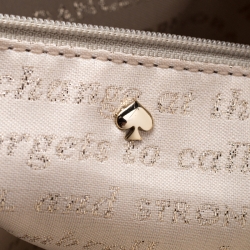 Pre Owned Kate Spade Off White Quilted Leather Chain Tote