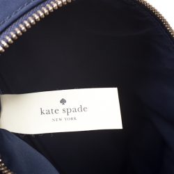 Pre Owned Kate Spade Navy Blue Nylon Embellished Hartley Watson Lane Backpack