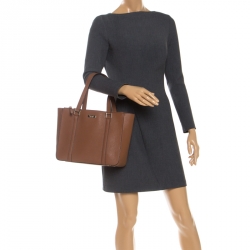 Pre Owned Kate Spade Brown Leather Newbury Lane Tote