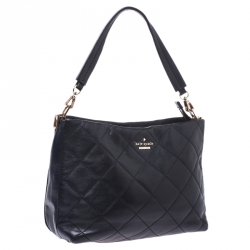 Pre Owned Kate Spade Black Quilted Leather New York Emerson Lane Small Ryley Shoulder Bag