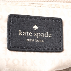 Pre Owned Kate Spade Black/White Patent Leather Stripe Tote