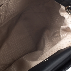 Pre Owned Kate Spade Black/White Patent Leather Stripe Tote