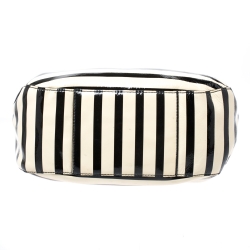 Pre Owned Kate Spade Black/White Patent Leather Stripe Tote