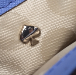 Pre Owned Kate Spade Blue Leather Mini Nora Top Handle Bag