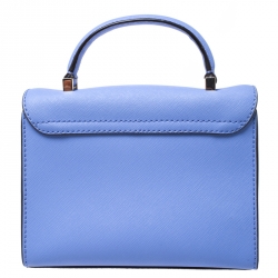Pre Owned Kate Spade Blue Leather Mini Nora Top Handle Bag