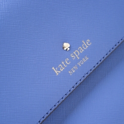 Pre Owned Kate Spade Blue Leather Mini Nora Top Handle Bag