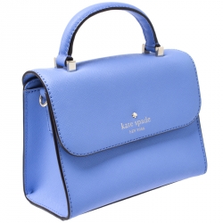 Pre Owned Kate Spade Blue Leather Mini Nora Top Handle Bag